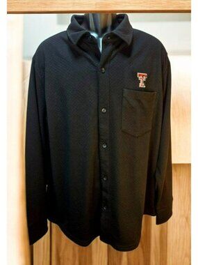 Texas Tech Red Raiders Antigua Mens Black Casual Shirt XL